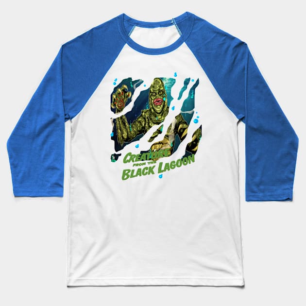 Creature from the Black Lagoon Baseball T-Shirt by Trapjaw1974